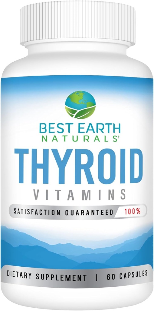 Best Earth Naturals Thyroid Support Suplemento para Mujeres y Hombres - 60 cápsulas