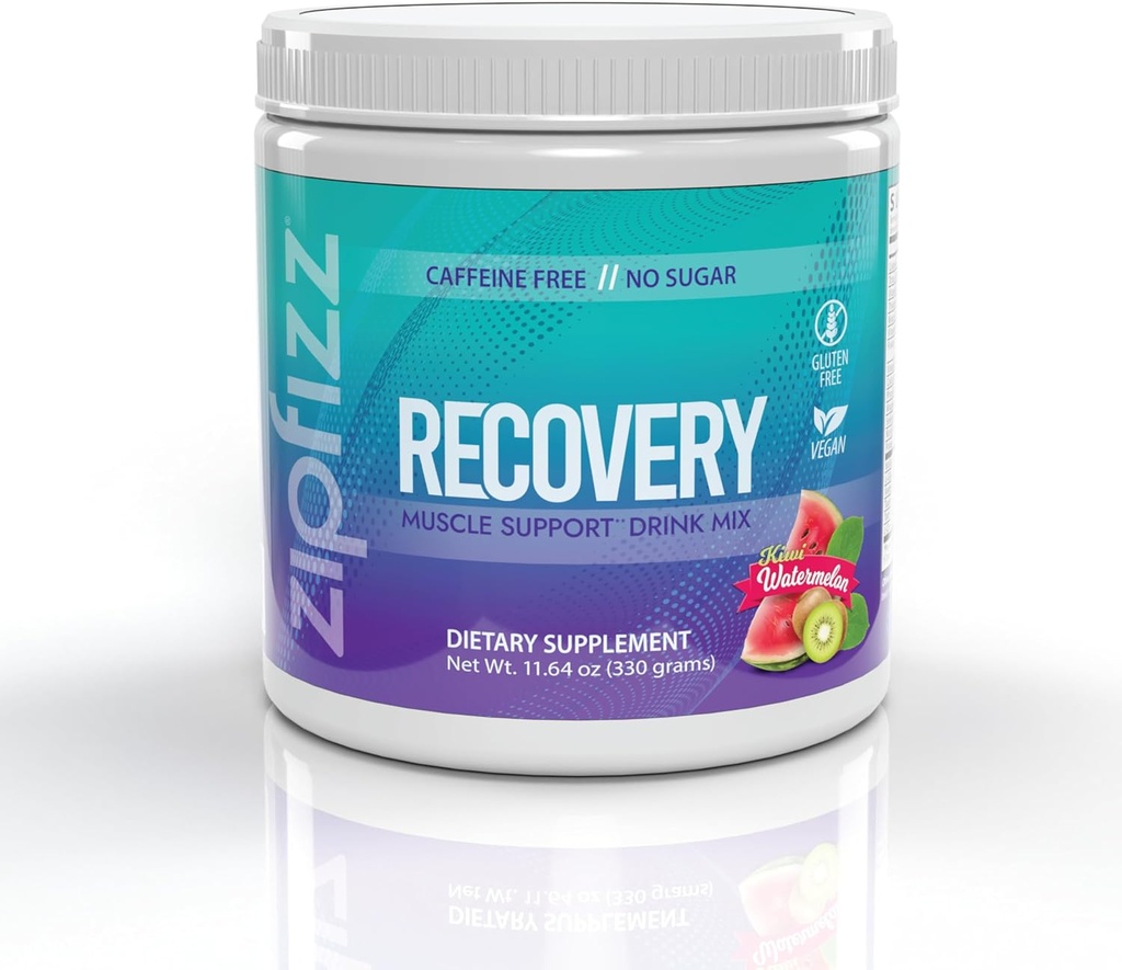Zipfizz Muscle Recovery Drink Mix: Enhance Performance with Vitamins, Minerals, and Amino Acids for Rapid Muscle Repair and Recovery - Incluye L-Glutamine, Tart Cherry Extract, L-Carnitine