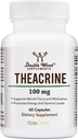 Theacrine (Teacrine) 100 Mg, 60 cápsulas - Suplemento energético y de enfoque (Similar a las pilas cafeínas pero más sutil y más duradero) No GMO y Gluten gratis por madera doble