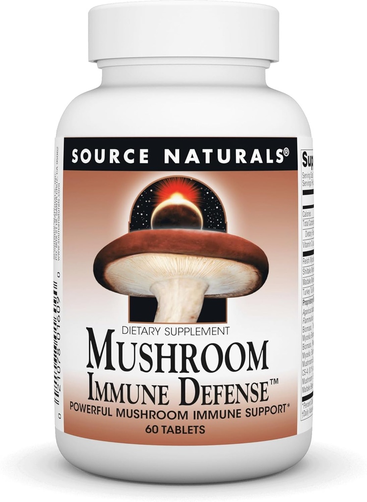 Fuente Naturals Mushroom Immune Defense, Powerful Mushroom Immune Support*, 16 Blend Complex - 60 Tablets
