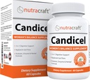 Nutracraft Candicel #1 Intestinal Flora Suplemento TENIDO Ácido caprílico, Orégano, Wormwood, Black Walnut &amp; Probiotics for Overgrowth Support ← 60 Capsules (Non-GMO)