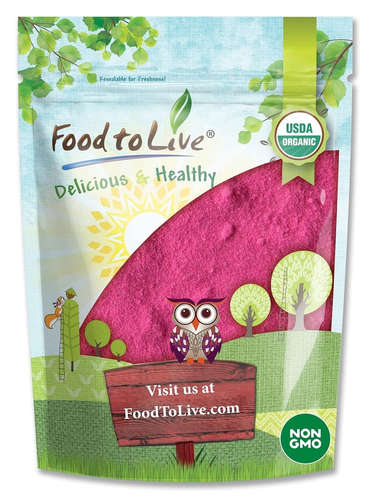 Food to Live Organic Dragon Fruit Powder, 1.5 Pounds – Non-GMO, Powdered Red Pitaya, Vegan, Bulk. Contains Maltodextrin. Rich in Antioxidants, Fiber, Vitamin C. Perfect for Shakes, Smoothie Bowls