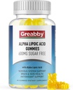 Alfa Lipoic Acid 600mg Gummies, Sugar Free Chewable R Lipoic Acid Supplement for Antioxidant & Nervous System Support, Brian & Skin Health, Pineapple Flavor, 60 Condes