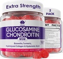 Glucosamine Chondroitin Gummies, Sugar Glucosamine Gratuito Chondroitin MSM Suplemento, Extra Strength with Boswellia Turmeric, Hydrolyzed Collagen & Hyaluronic Acid, Bone Health for Men &amp; Women, 120 Cts