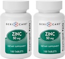 Sulfato de zinc Tablets 50mg por Geri-Care ← Suplemento dietético Silencio 100 Conde Bottle, 2-Pack
