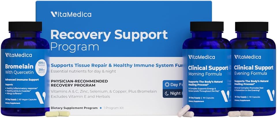 Programa de Apoyo a la Recuperación de Postes de Grado Clínica, Formulación Integral, Designada por Médicos para apoyar la curación con vitaminas, minerales, antioxidantes, bromelaina y quercetina