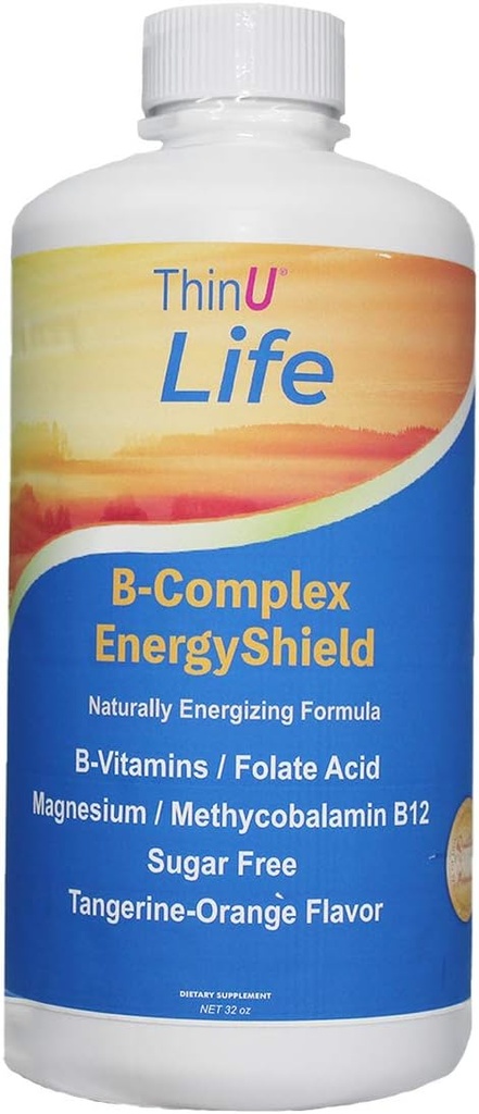 EnergyShield Liquid B-Vitamin Complex, 32 oz, All B The Vitamins You Need, Anti-Stress, Inmunity, Immune System Support, Energy, Folate, Niacin, Blood Support