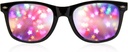 GloFX Black Frame Star Diffraction Glasses – láser grabado para impresionantes efectos de la luz Starburst, flexible y duradera, perfecto para festivales