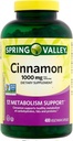 Spring Valley Cinnamon Supplement 1000mg, 400 Vegetarian Capsules, Contiene Cassia, No Ceilán. Suplemento herbal para el bienestar general. Luall