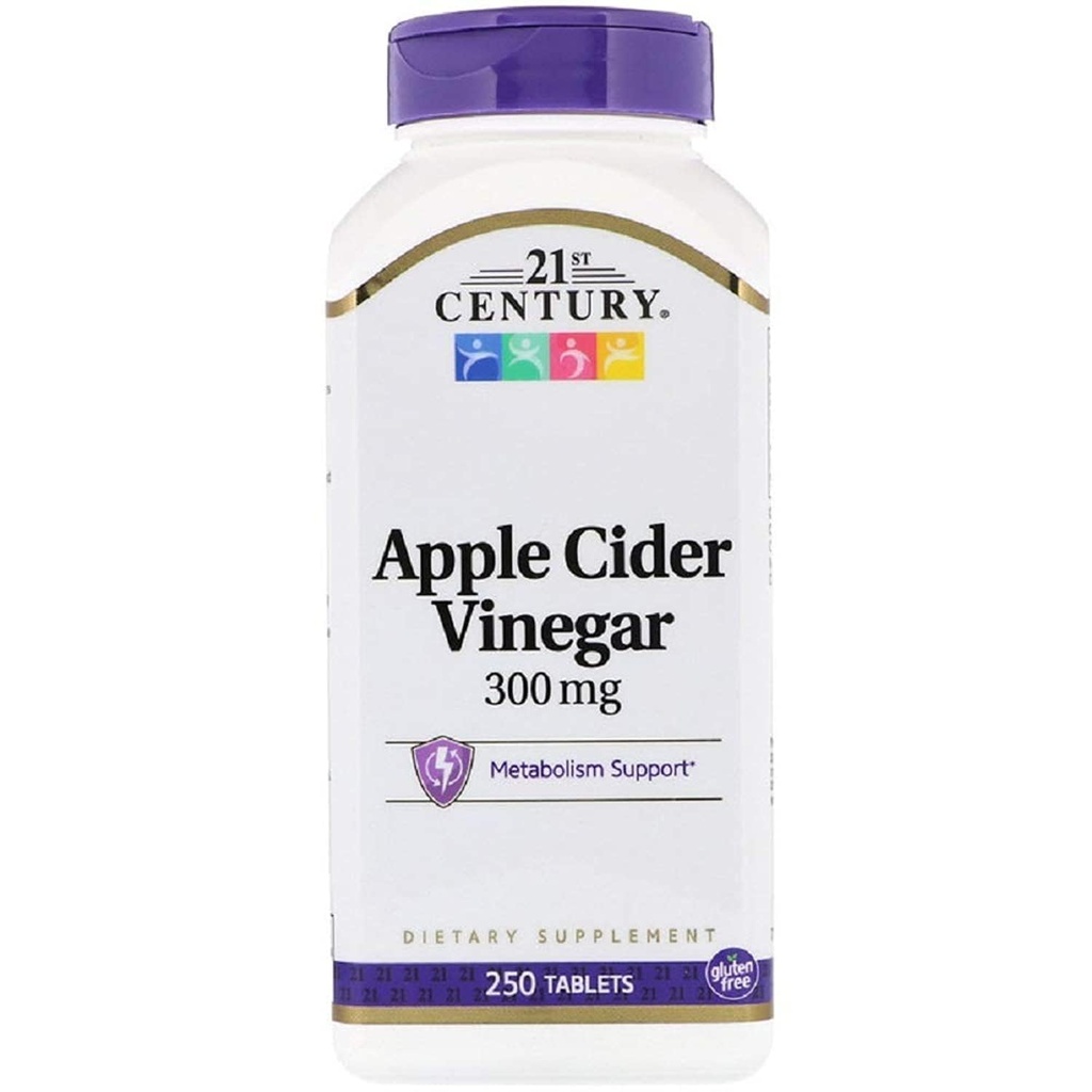 Vinagre de sidra de manzana del siglo XXI, 300 mg, 250 tabletas