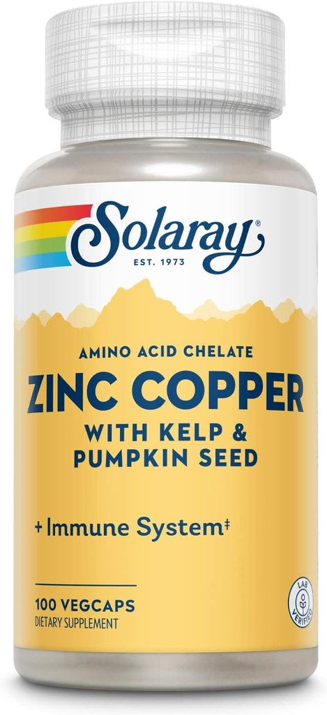 Zinc con Copper Solaray 100 VegCaps