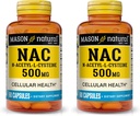 MASON NATURAL NAC N-Acetyl L-Cysteine 500 mg - Soportes Celular Health, Immune System Booster, para General Wellness, 60 cápsulas (Pack of 2)
