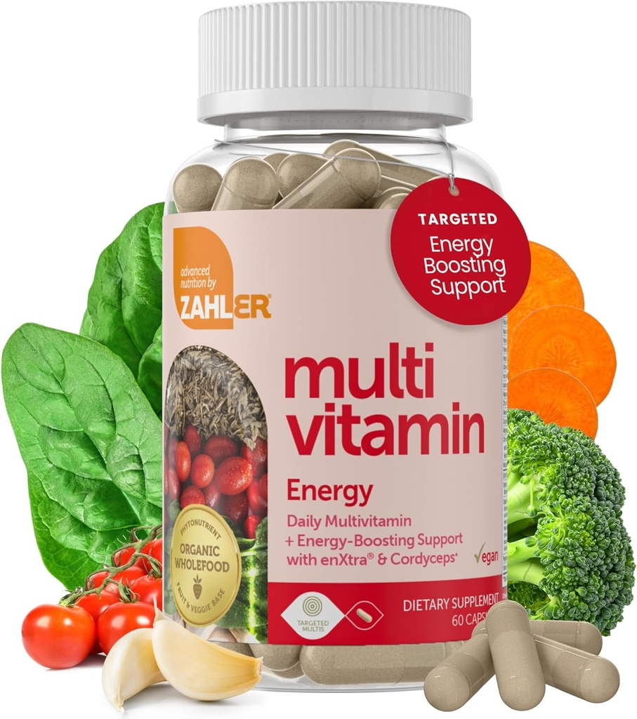 Zahler - Daily Multivitamin for Women & Men with Energy Vitamins, Minerals & Iron (60 Cuenta) Kosher Men &amp; Womens Multivitamins for Healthy Energy - Multi Vitamins for Adults - Made in USA Supplements