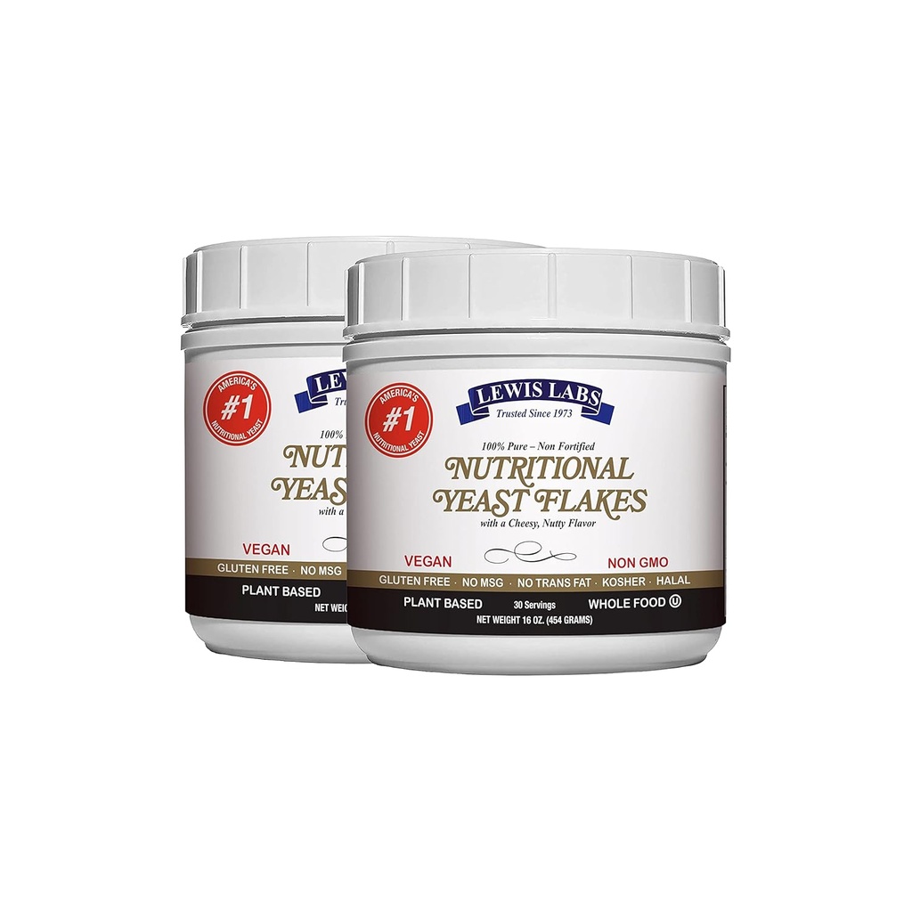 Nutricional Levadura Flakes Seasoning, Nooch for Vegan Cheese Powder Substitute, 2 lb, 100% Puro No Fortificado, Unsweetened - Kosher, Gluten Free, Non GMO, Plant Based Protein, Dairy Free