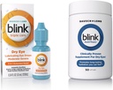 Blink Eye Drops for Dry Eyes, Triple Care Lubricant Eye Drops, Instantly Soothing, Moisturizing + Blink NutriTears Suplemento clínicamente Probado para los ojos secos, 50 Softgels