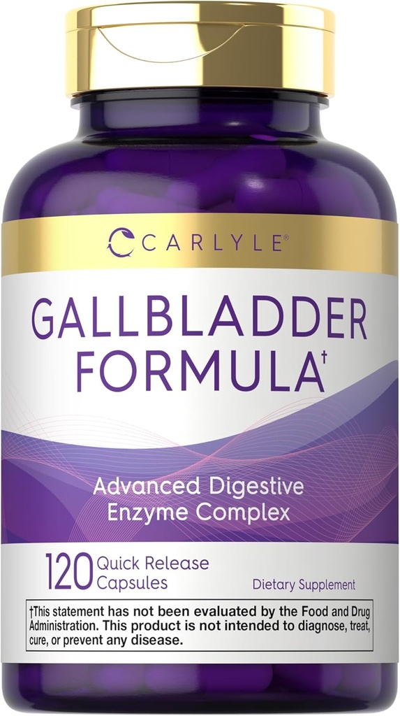 Carlyle Gallbladder Suplemento Silencio 120 Quick Release Capsules ← Complejo de Enzima Digestivo completo