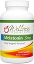 Wellness Resources 0.5mg Melatonin Capsules - Natural Sleep Support Supplement - Gluten Free Sleep Aid, Preservative Free, Third-Party Tested, No Añadido Sugars Dye Free, 180 Capsules