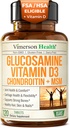 Condroitina de Glucosamina con vitamina D3 2000IU – FSA Suplementos Conjuntos Elegibles para Mujeres – Salud Conjunta, Peluquerías, Bone Health & Comfort con MSM, Vit D, Bromelain &amp; Boswellia – 120 Tabs