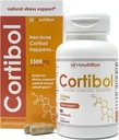 VH Nutrition CORTIBOL Silencioso Cortisol Manager* Suplemento Silencio Maximum Strength Adrenal Support* para Hombres y Mujeres Silenciosos Rhodiola, Cordyceps y Eleuthero ← 60 Capsules