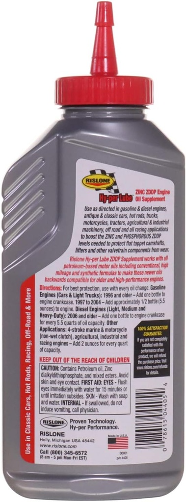 Rislone Hy-per Lube Zinc ZDDP Supplement - 11 oz. (Pack of 2)