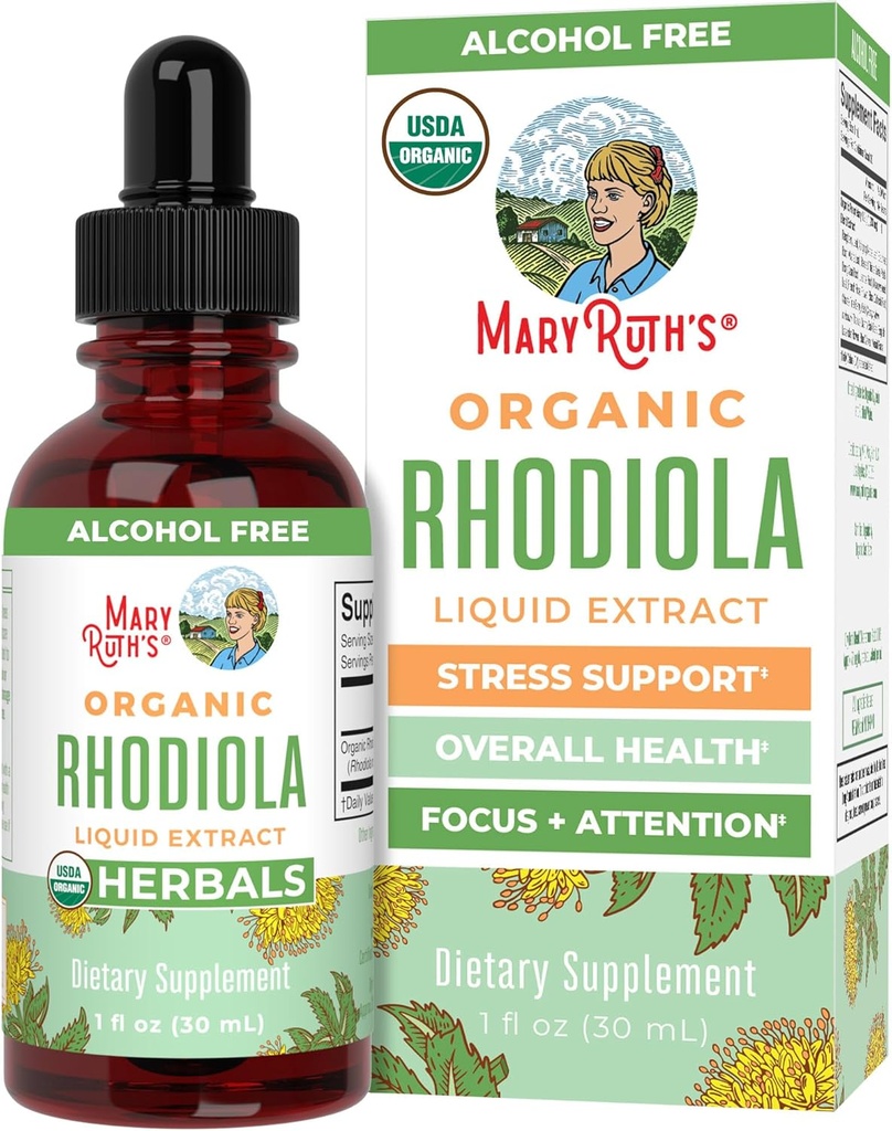 Rhodiola Rosea Suplemento por MaryRuth's Silencio USDA Orgánica Herbal Extract Silencio Nootropic Silencio Focus Suplemento Silencio No-GMO Silencio 30 Servimientos