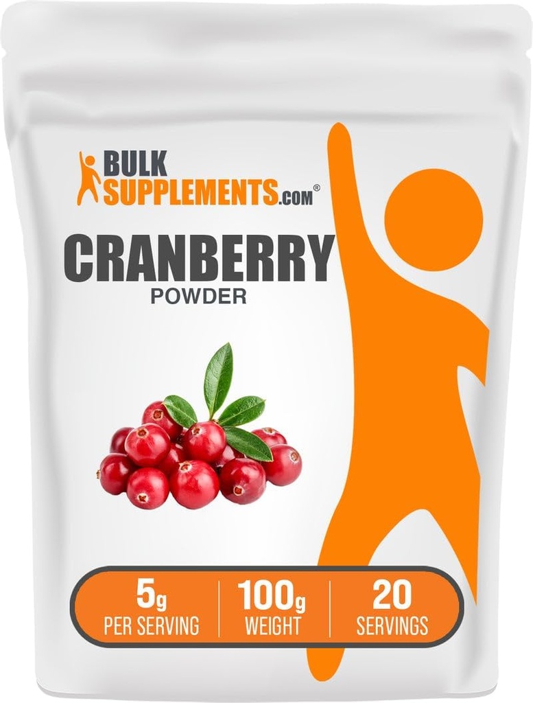 BulkSupplements.com Powder de arándano - Suplementos de arándano para hombres y mujeres, Cerraduras de aire secadas - Sin manchar " Gluten Gratis, 5g por Serving, 100g (3,5 oz) (Pack of 1)