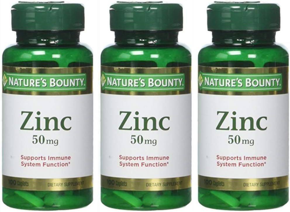 Bounty Zinc 50 mg Caplets 100 ea (Pack of 3)