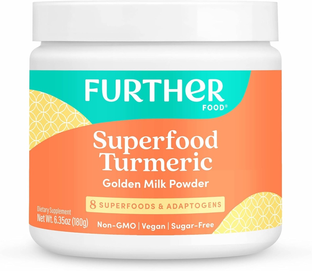 Más alimentos Mejor leche de oro Turmérico Polvo Turmérico Orgánico, Canela, Ginger &amp; Black Pepper Maximum Absorption Joint Health, Gut Health, Sugar-Free, Vegan, Keto (6.35 oz)