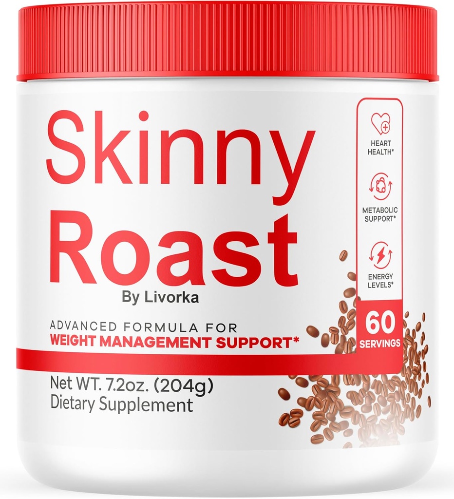 Skinny Roast - Skinny Roast Coffee Advanced Fórmula, SkinnyRoast Organic Powder, Complemento Soporte Estilo de Vida Saludable - Premium Natural Fórmula, 60 Sirve para 1 Mes