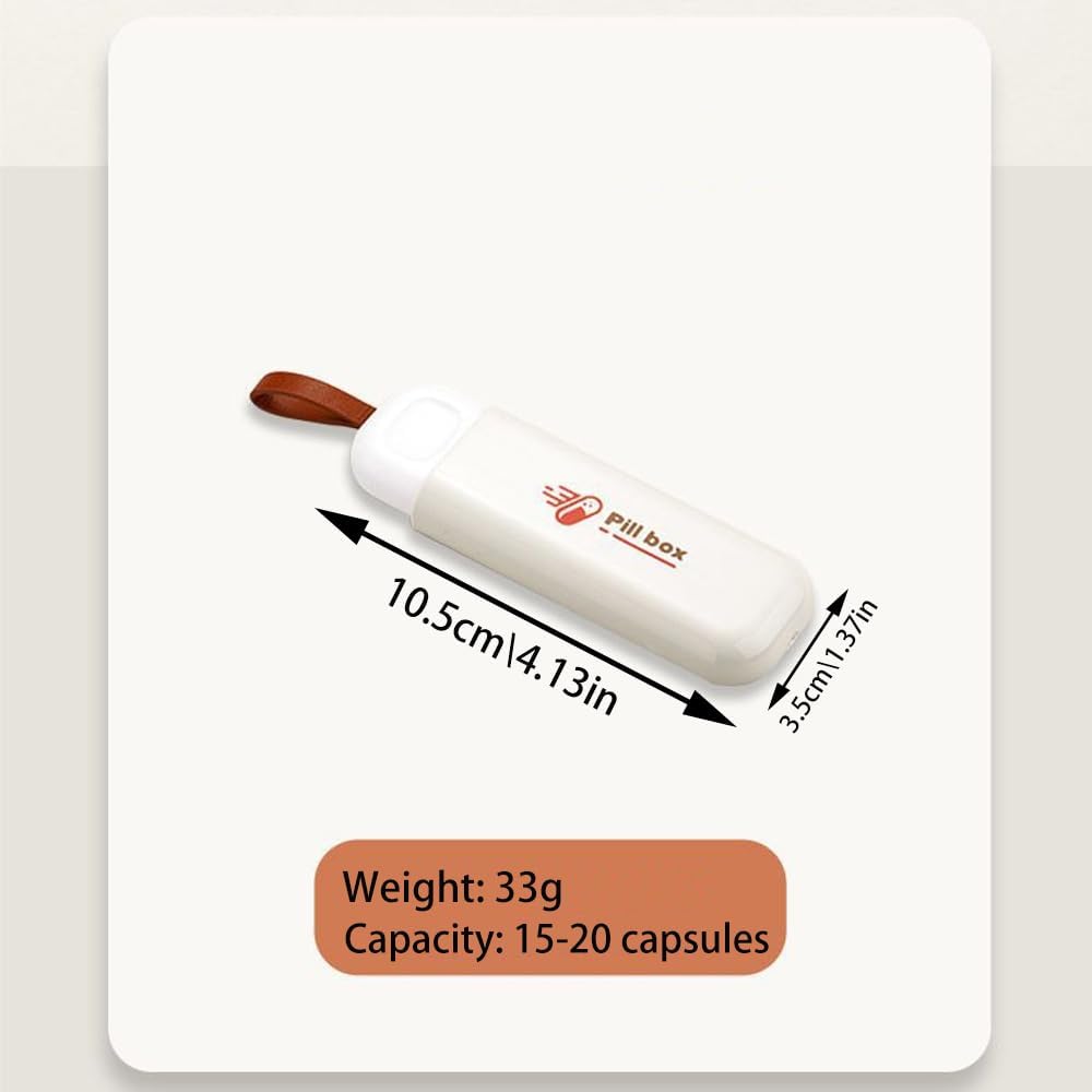 2 pcs Organizadores de píldoras de viaje, Caja de píldoras diarias BOSOIRSOU, dispensador de píldoras, caja de píldoras, organizador de medicina de viajes, contenedores para vitaminas