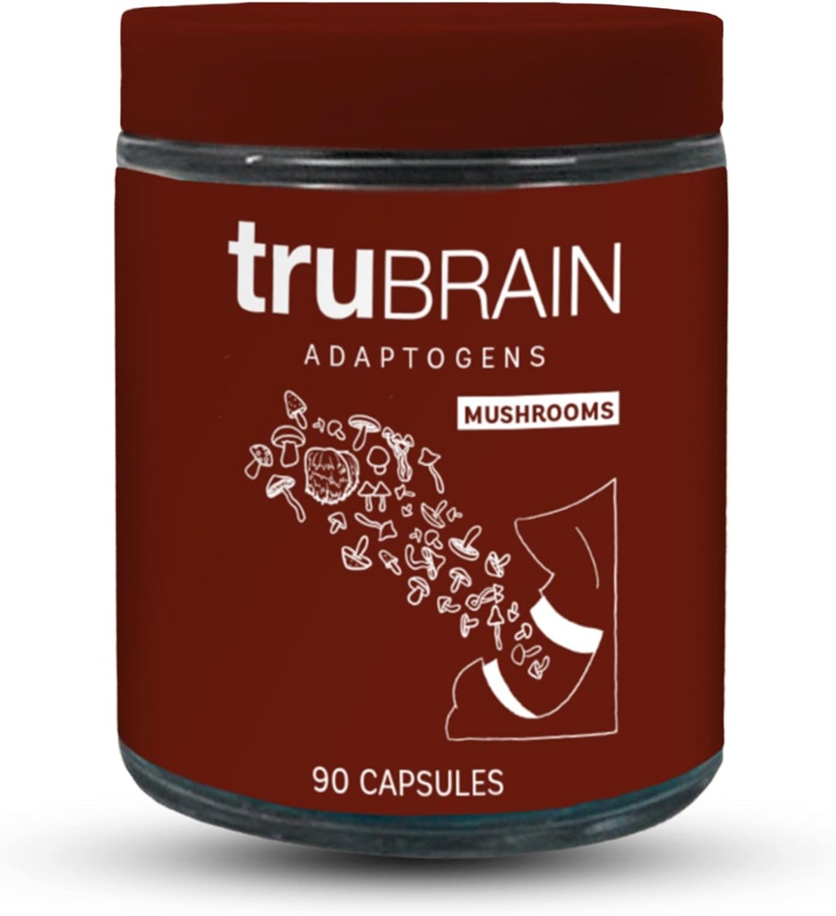 TruBrain Capsules Nootropic - Focus, Energy, Clarity. Fast Absorbing Nootropics Capsules ← Brain Boosters ← Mejorar la memoria ¦ Stop Procrastination (Mushrooms)