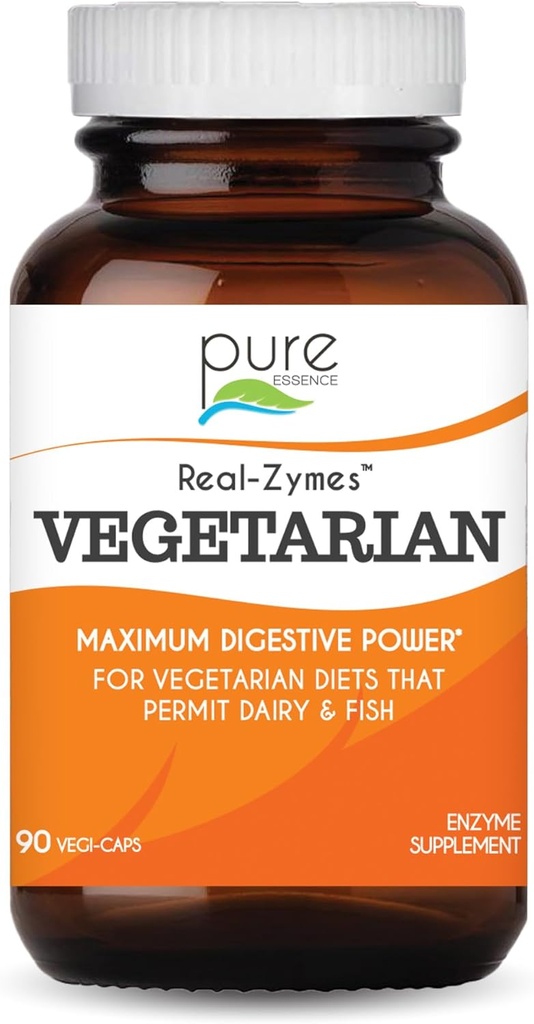 Real-ZymesTM Vegetarian Digestive Enzymes Supplement with Probiotics for Better Digestion - Natural Support for Relief of Bloating, Gas, Belching, Diarrhea, Constipation, IBS, etc. - 90 Caps