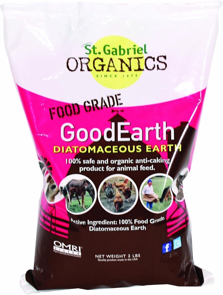 GoodEarth Suplemento Tierra Diatomacea para Animales de Pollo y Granja,NET WT 2 LBS