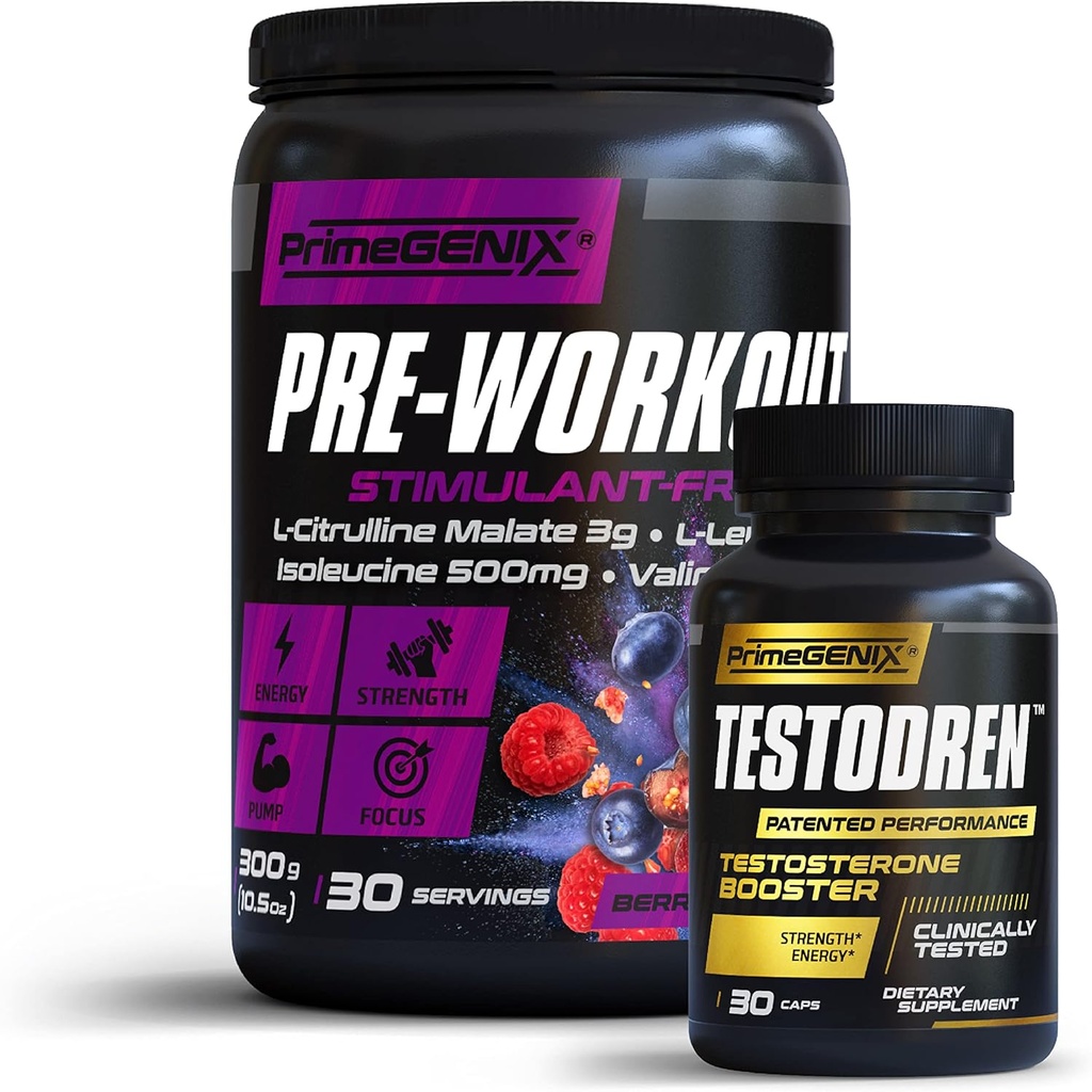 Peak Performance Stack ← Testodren &amp; Stimulant Free Pre-Workout Bundle tención Ejercicio Mejorar la energía en USA