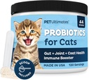 Pet Ultimates Probióticos para Cats – 20-Species Cat Probiotic Powder to Treat Diarrhea, Vomiting, Digestive Support & Cat Antibiotics Recovery – Cat Health Supplies (44 gr)