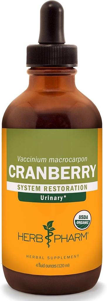 Herb Pharm Certified Organic Cranberry Liquid Extract for Urinary Tract Support - 4 Ounce