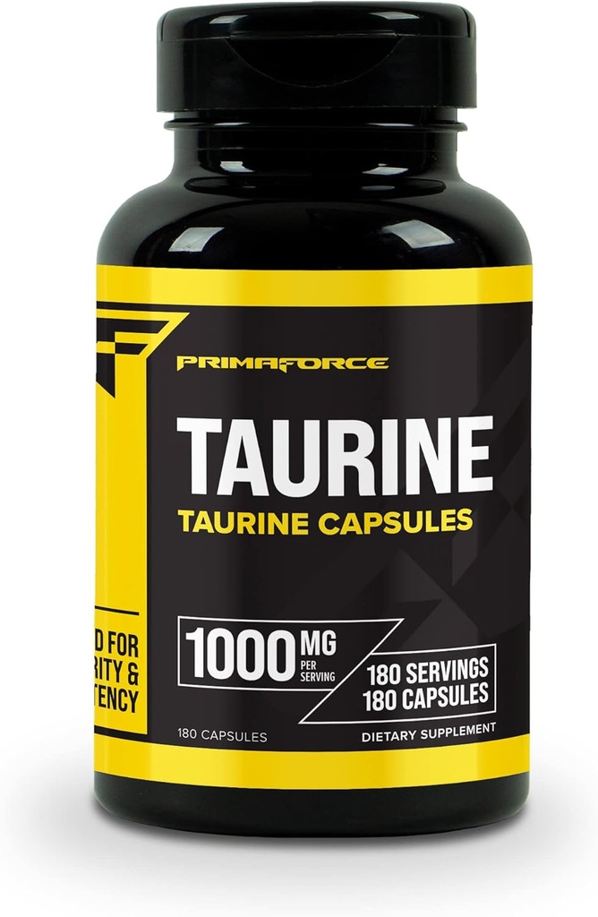 Primaforce Taurine 1000mg Capsules, 180 caps, no GMO &amp; Gluten Suplemento gratuito