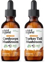 Wild &amp; Organic Cordyceps Mushroom Tincture 2 fl oz &amp; Turquía Tail Mushroom Tincture 2 fl oz