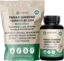 Panax Ginseng " Ginkgo Biloba Supplement for Energy, Focus " Brain Health ¦ Korean Red Ginseng Capsules for Memory, Stress Relief " Circulation ¦ Natural Cognitive Support ← 60 Count Ø Made in USA