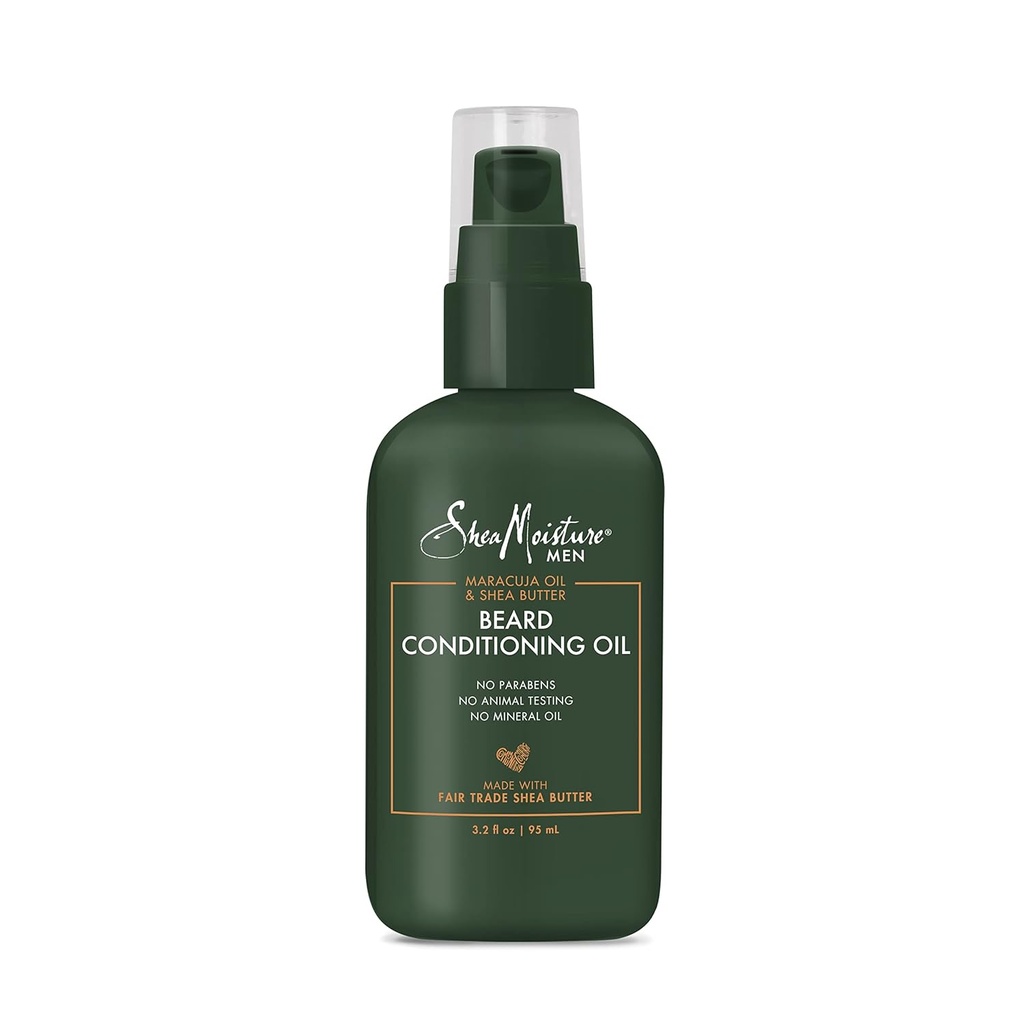 SheaMoisture Beard Acondicionamiento de aceite para una barba completa Maracuja aceite y manteca de mar para hidratar y suavizar 3.2 oz