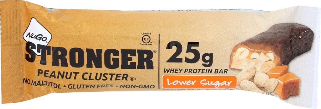 Nugo Nutrition Stronger Bar, Peanut Cluster, 2.82 Ounce