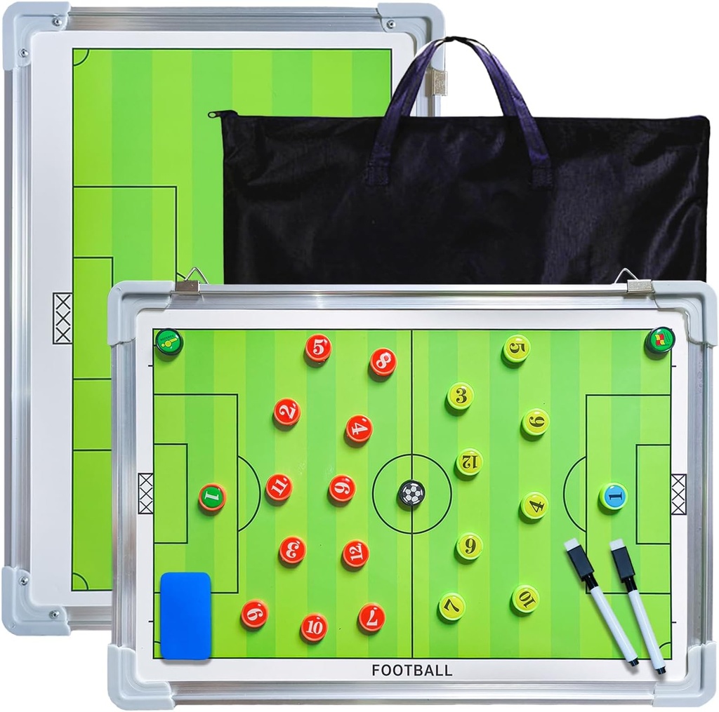 Pure Vie Magnetic Soccer Coaching Tactics Board, Portable Soccer Clipboard for Coaches Soccer Dry Erase Whiteboard Strategy Tactical Blackboard Football Coach Board with Player Markers, Pen and Eraser