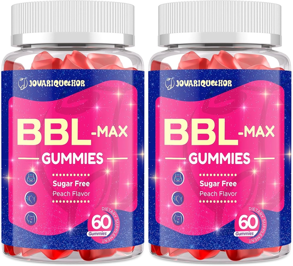 Booty Gummies for Women - BBL Gummies with Multivitamins and Herbal Extracts - Peach Flavor - 120 Count