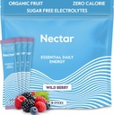 Nectar Energy Booster - Caffeine orgánica, B12 &amp; Electrolytes - Sugar Gratis " Cero Calorie - Café sano, bebida energética " Alternativa Soda - Hydration " Energy Supplement (Berry 18 Powder Packets)