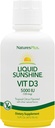 Natures Plus Liquid Sunshine Vitamina D3-5000 UI, 16 fl oz - Delicious Tropical Citrus Flavor - Bone Health, Heart Health &amp; Immune System Support Suplemento - Gluten Free - 32 Servings