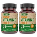 DEVA Vegan Vitamin D3 Supplement - Once-Per-Day Tablet with 1000 IU - Cholecalciferol - Lichen Plant Derived - 90 Small Tablets, 2-Pack