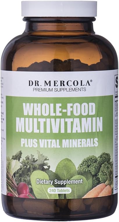 Dr. Mercola Whole Food Multivitamin Plus Vital Minerals Suplemento dietético, 30 Serviciones (240 Tablas)