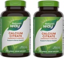 Citrato de calcio, 500 mg de calcio por 2 cápsulas de servicio, para la función del músculo de la salud ósea*, mezcla de citrato, carbonato " malato, sin gluten, 250 cápsulas (paquete mayo Vary) - 2 paquete