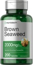 Horbäach Brown Seaweed Extract Capsules 2000mg ← 200 Pills ← Fucoxanthin Suplemento Silencio No GMO, Gluten Free