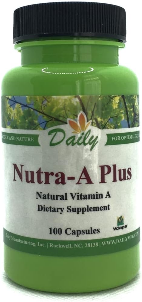 Fabricación diaria Nutra-A PlusTM (Vitamin A-Palmitate " Beta-Caroteno) 100 cápsulas vegetarianas